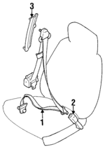 K22T57690H96 - Electrical: Belt &amp; Retractor for Kia: Sephia Image