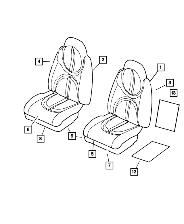 XB641DVAA - : Front Seat Cushion for Mopar Image