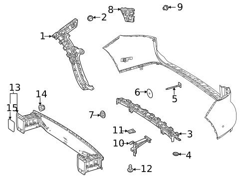 Bumper & Components - Rear for 2021 Mercedes-Benz GLA250 #1