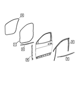 68442216AA - Doors, Door Mirrors and Related Parts: Door Glass Weatherstrip, Right for Mopar Image image