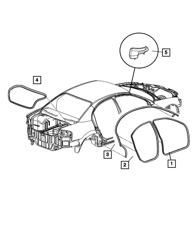 UJ30XXXAG - Body Sheet Metal Except Doors: Front Door Opening Weatherstrip, Right for Mopar Image