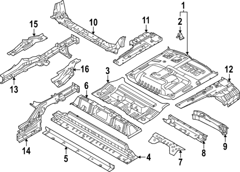Rear Floor & Rails for 2023 Nissan ARIYA #1