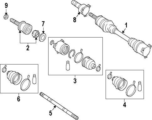 Axle Components for 1996 INFINITI J30 #0