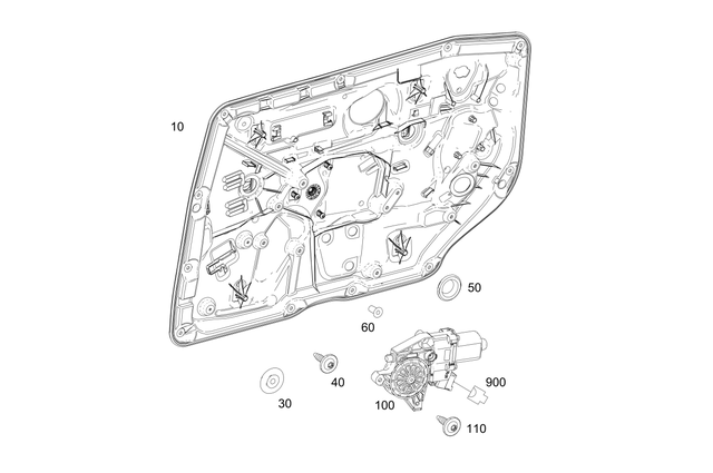 2227306805 - Rear Doors: Basic Carrier for Mercedes-Benz: Maybach S550, Maybach S560, Maybach S600, Maybach S650, S450, S550, S560, S600 Image image