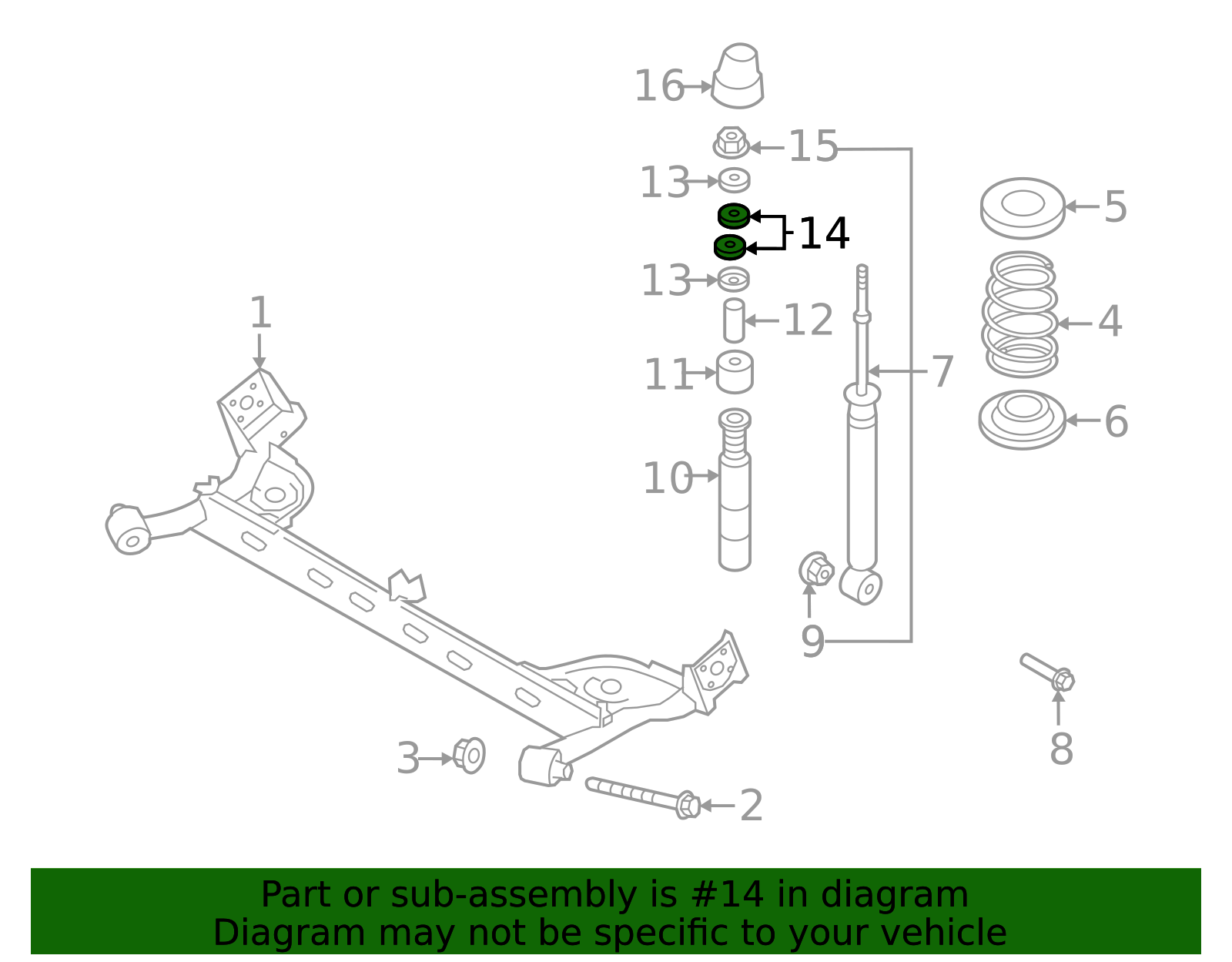 2011-2025 Nissan LEAF Suspension Shock Absorber Mount Insulator 56217 ...