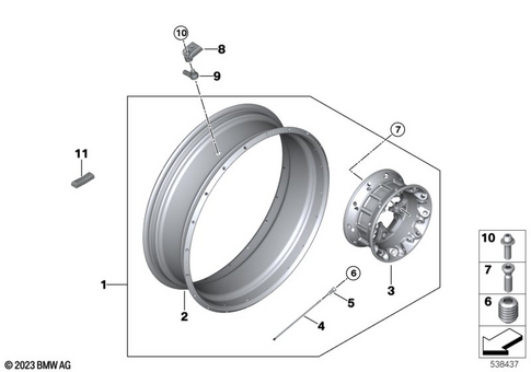 Wheels with Bearings for 2022 BMW-Motorrad R 1300 GS #1