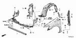 74101TR3A50 - Body/Air Conditioning: FENDER, R. FR. (INNER) for Honda Image