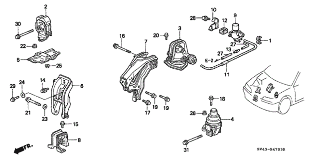 Engine Mounts (AT) ('96,'97) for 1997 Honda Accord #0