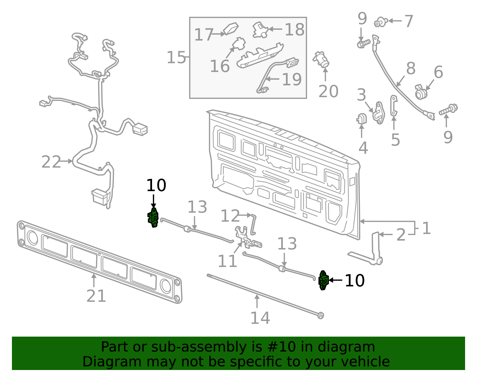 2020-2026 GM Driver Side Pickup Box Tailgate Latch 85530784 GM ...
