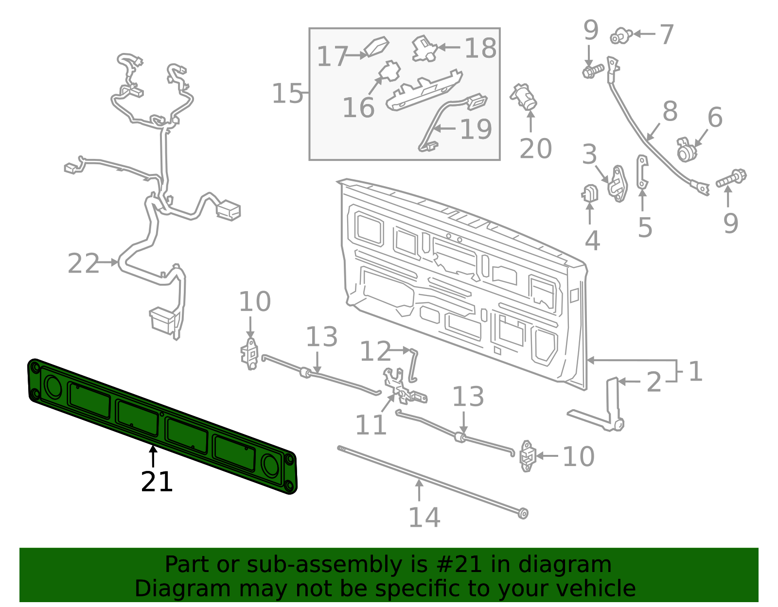 2020-2026 GM Pickup Box Tailgate Access Hole Cover 84179275 ...
