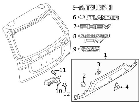 Exterior Trim - Lift Gate for 2021 Mitsubishi Outlander PHEV #0