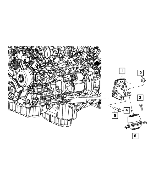 6102122AA - 3.6L Gas; Engine: Hex Head Bolt And Washer, Mounting for Mopar Image image