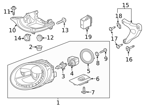 Headlamp Components for 2012 Volkswagen Beetle #0