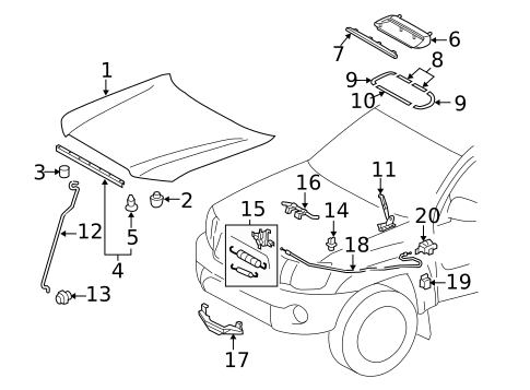 Hood & Components for 2014 Toyota Tacoma #0