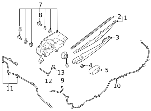 Wiper & Washer Components for 2022 Subaru Ascent #1