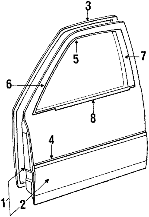 Exterior Trim - Front Door for 1988 Dodge Dynasty #0