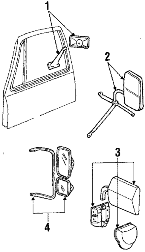 Outside Mirrors for 1990 Dodge B250 #0