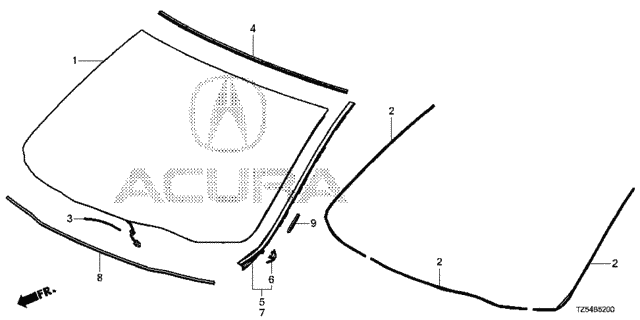 Front Windshield for 2014 Acura MDX #0
