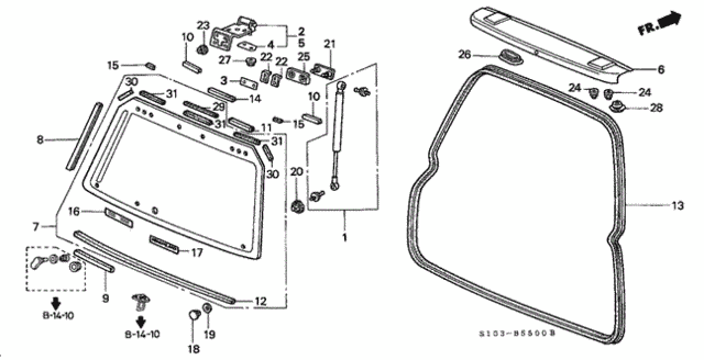 Rear Windshield for 2001 Honda CR-V #0