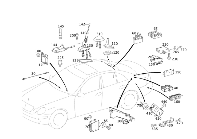 211540111098 - Special Equipment: Wiring Harness for Mercedes-Benz: CLS500, CLS55 AMG, CLS550, CLS63 AMG, E320, E500 Image image
