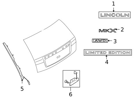 Exterior Trim - Lift Gate for 2009 Lincoln MKX #0