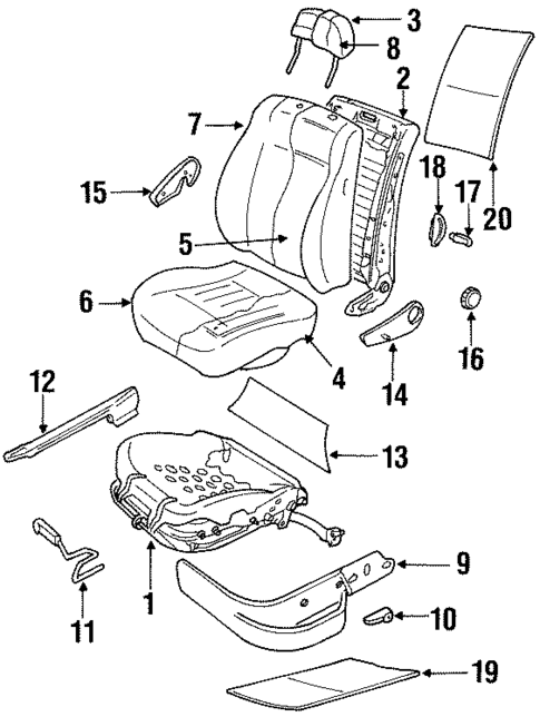 Front Seat Components for 1997 Volkswagen Golf #0