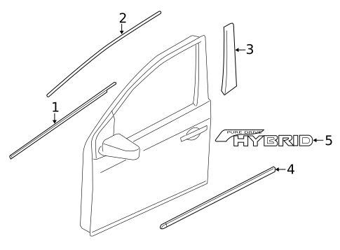 Exterior Trim - Front Door for 2017 Nissan Rogue #0