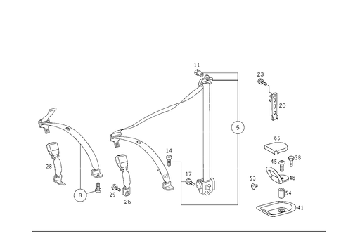 Rear Seat Safety Belt for 2000 Mercedes-Benz ML320 #0