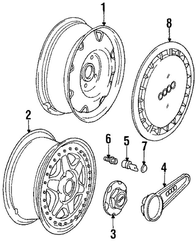 893601025HZ7P - Suspension: Wheel, Steel for Audi Image