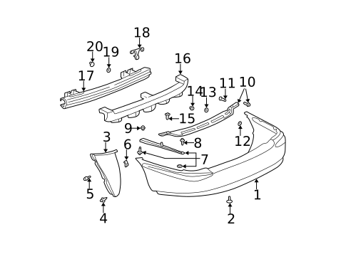 Bumper & Components - Rear for 2002 Buick LeSabre #0