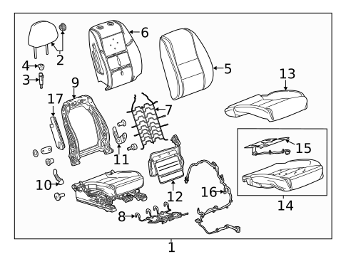 Passenger Seat Components for 2015 Chevrolet Impala #1