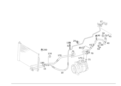 Refrigerant Line Arrangement for 2010 Mercedes-Benz SLK300 #0