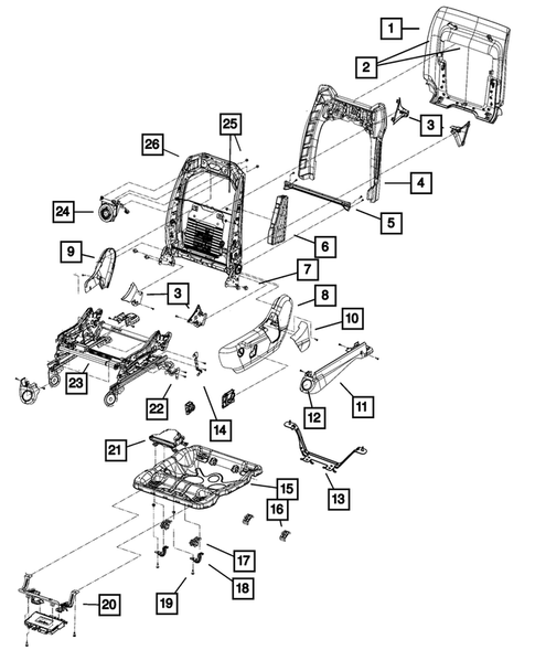 Front Seats - Adjusters, Recliners, Shields and Risers for 2015 Jeep Grand Cherokee #1