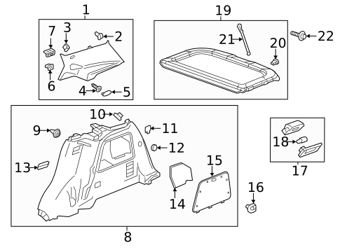 Interior Trim - Quarter Panels for 2022 Buick Encore #0