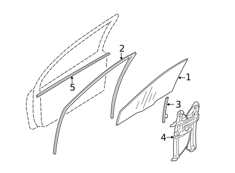 Glass - Front Door for 2007 Mitsubishi Endeavor #0