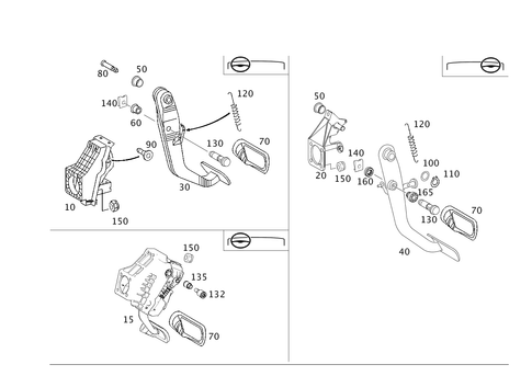 Pedal Assembly with Bearing for 2012 Mercedes-Benz S400 #0