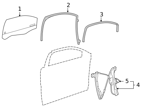 Glass - Front Door for 2006 Pontiac G6 #0
