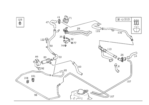 Heating Water Connection for 1999 Mercedes-Benz E430 #3
