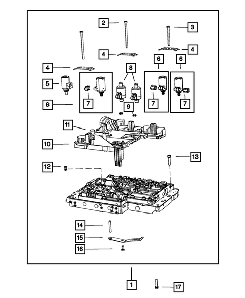 Valve Body, Accumulator, Solenoid and Parking Sprag for 2009 Jeep Commander #0