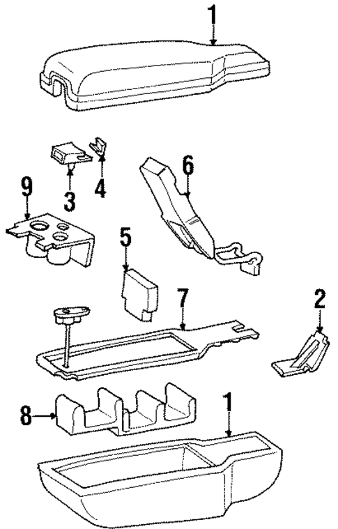 Front Armrest for 1996 Lincoln Continental #0
