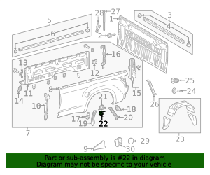 2014-2021 Toyota Tundra Quarter Panel Splash Shield Bracket 65683-0C020 ...