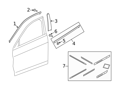 Exterior Trim - Front Door for 2013 Acura ZDX #0