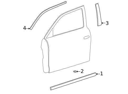 Exterior Trim - Front Door for 2000 Hyundai Accent #0
