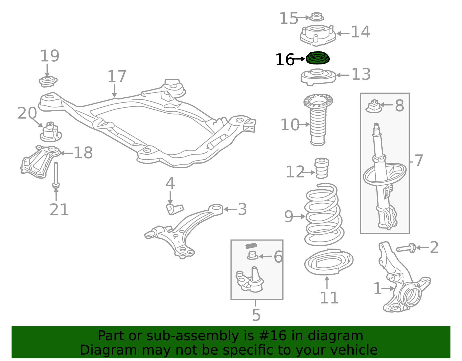 90903-63014 - Genuine Toyota Front Strut/Shock Mount/Support