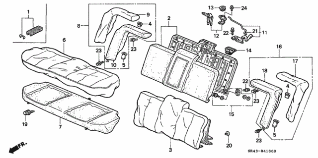 Rear Seat for 1993 Honda Civic #0