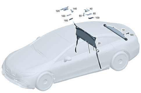 Twin Roller Blinds/Load Compartment Cover for 2024 Mercedes-Benz EQS AMG #0