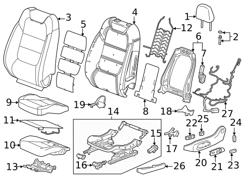 Driver Seat Components for 2022 Chevrolet Silverado 1500 LTD #11