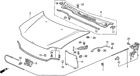 Engine Hood for 1995 Honda Civic #0