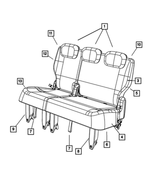 1RP321S3AA - : Rear Seat Cushion Cover, Left for Chrysler: Town &amp; Country | Dodge: Grand Caravan Image