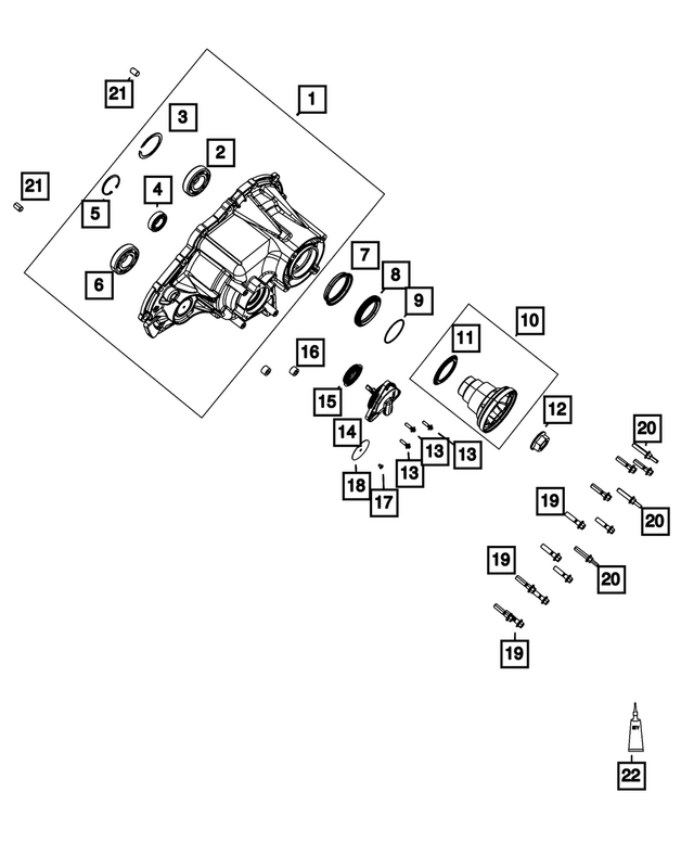 68071230AB - Transfer Case and Power Transfer Unit: Rear Case Half for Mopar Image